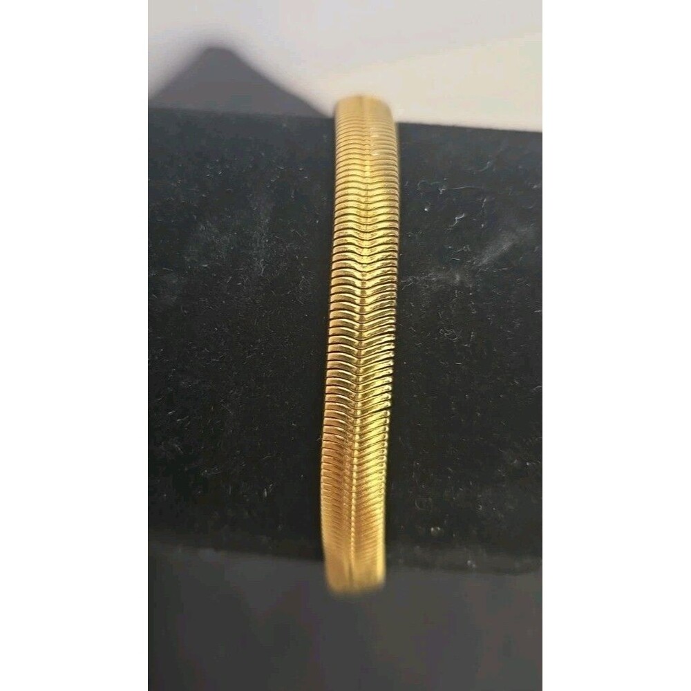 18K Gold-Filled Herringbone Bracelet - Thick Flat Snake Chain Bracelet For Women
